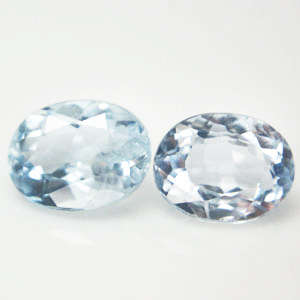 BEYOND DAZZLING PAIR!!! -  Genuine AQUAMARINE 1.10cts - Natural Rich Sky Mint Blue